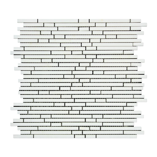 Thassos White Marble Mosaic - Bamboo Sticks Polished