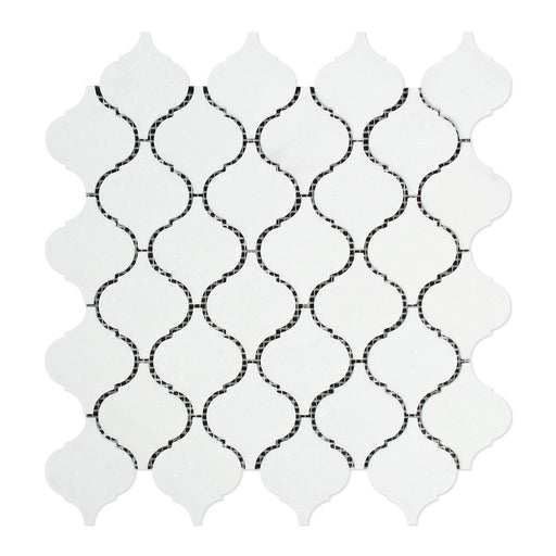 Thassos White Marble Mosaic - 3" Arabesque Polished