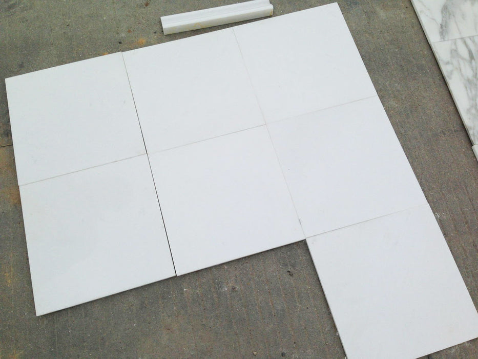 Thassos White Extra Polished Marble Tile - 12" x 12" x 3/8"