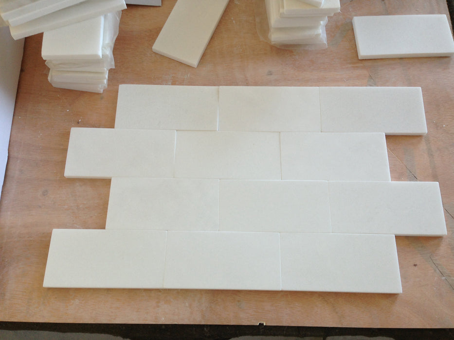 Thassos White Extra Marble Tile - 3" x 6" x 3/8" Polished