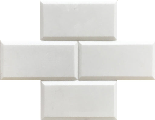 Thassos White Extra Beveled Marble Tile - Polished
