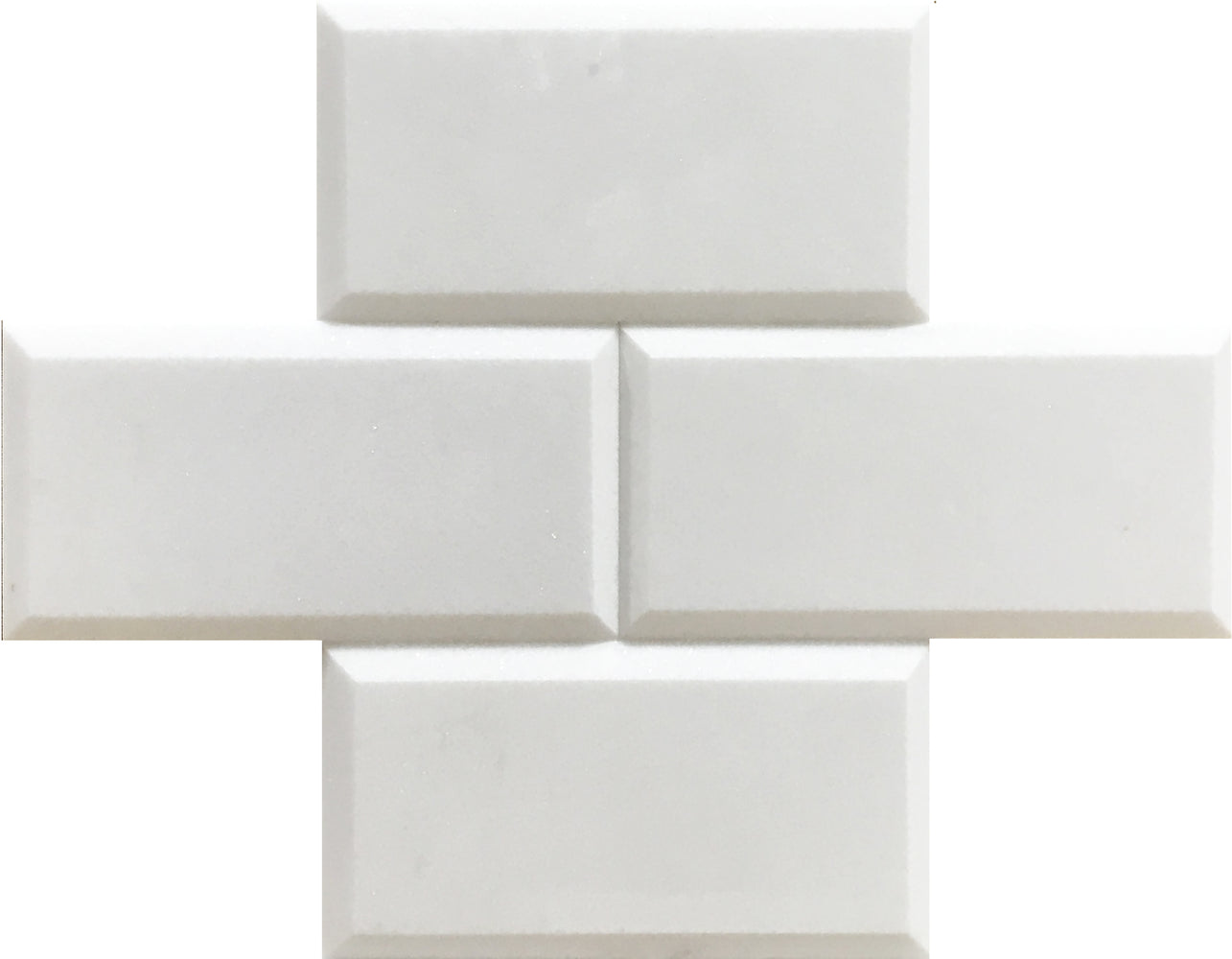 Thassos White Extra Beveled Marble Tile - Honed
