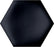 Full Tile Sample - Theory 3D Concave Black Ceramic Tile - 7" x 8" Hexagon Matte