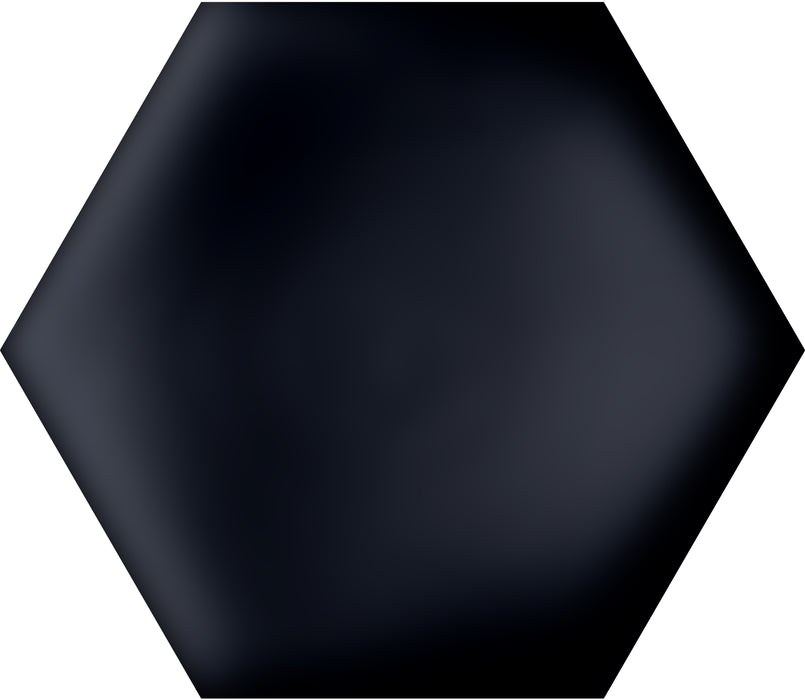 Full Tile Sample - Theory 3D Concave Black Ceramic Tile - 7" x 8" Hexagon Matte