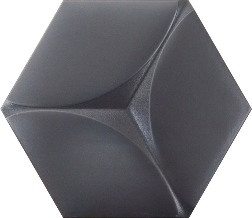 Full Tile Sample - Theory 3D Shadow Ceramic Tile - 7" x 8" Hexagon Matte