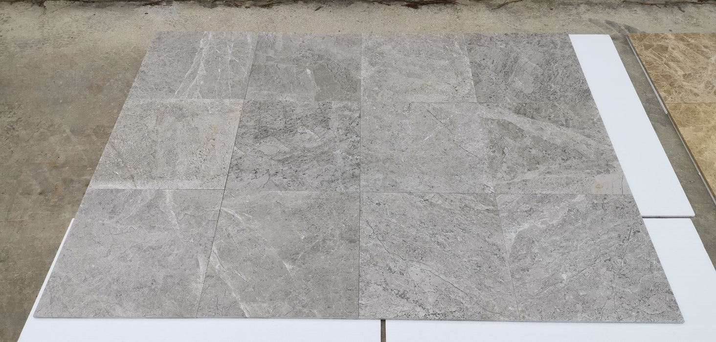 Tundra Gray Marble Tile - 24" x 24" x 3/8" Polished
