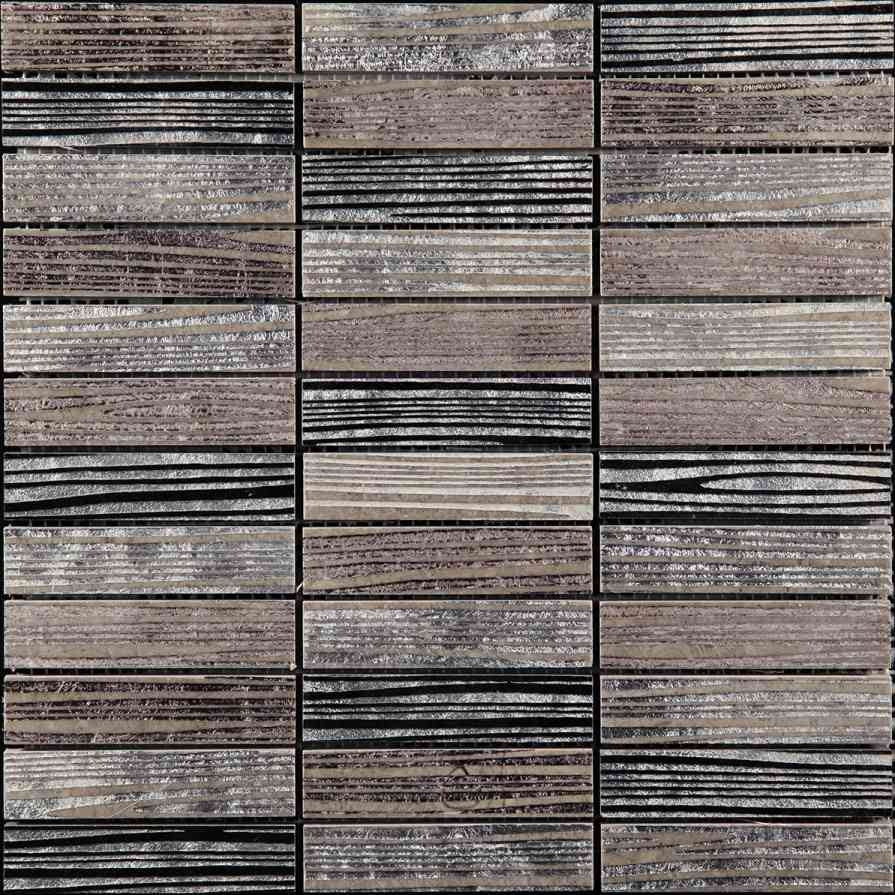 Full Sheet Sample - Skalini Line Artistic Stone Vegas 4 Natural Stone Mosaic - 0.9" x 3.9" Stacked