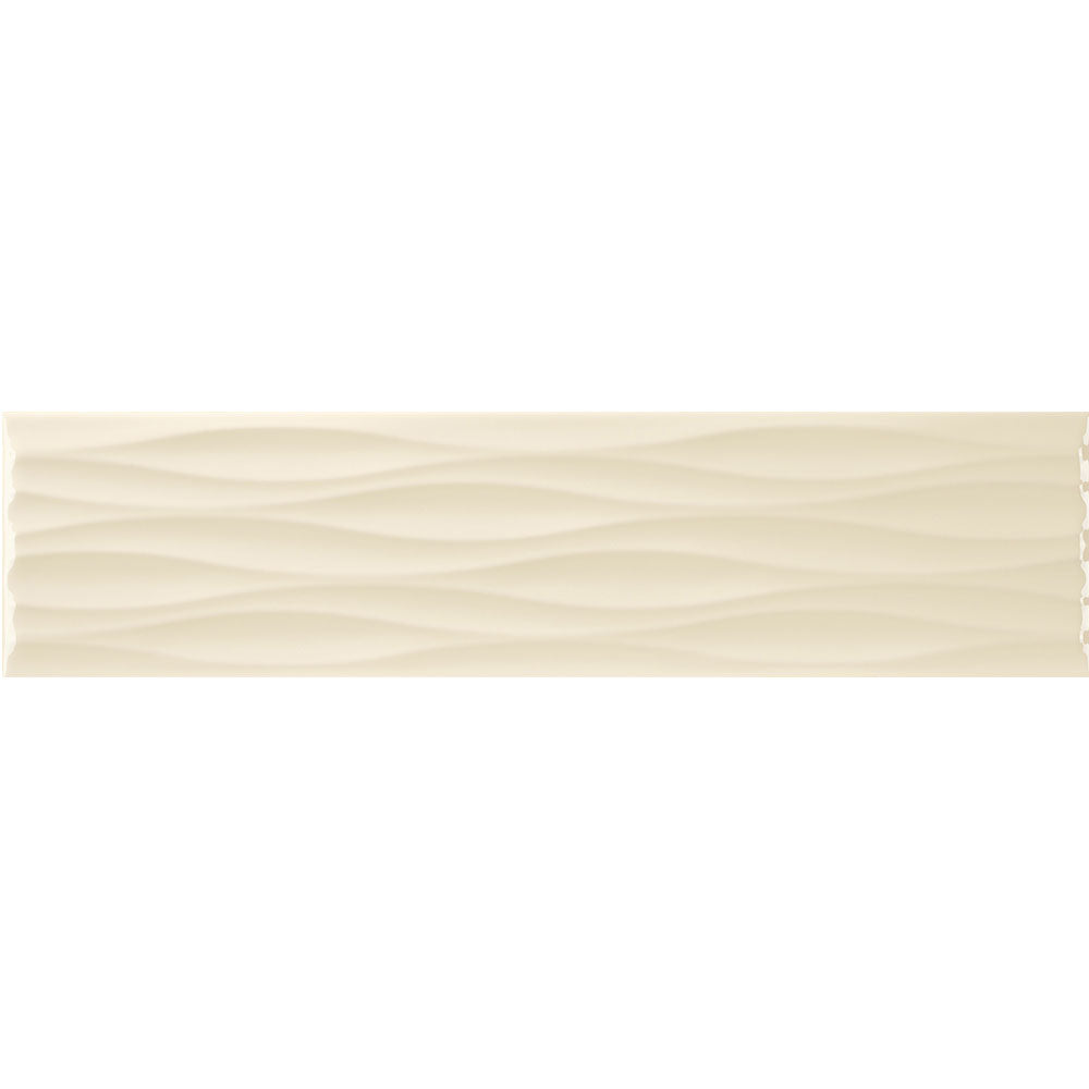 Tesoro Krea Vanilla Ripple Glossy Ceramic Tile | Lowest Price — Stone ...