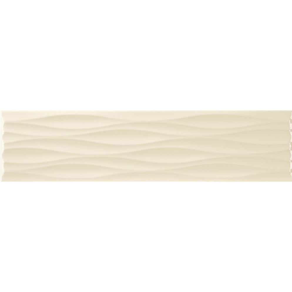 Tesoro Krea Vanilla Ripple Glossy Ceramic Tile | Lowest Price — Stone ...
