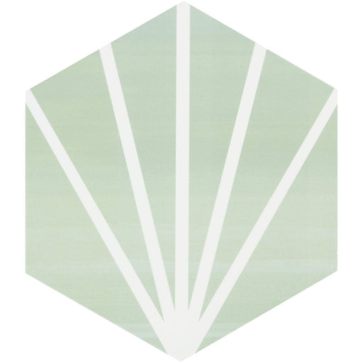 Radar Verde Striated Hexagon Porcelain Tile - Matte