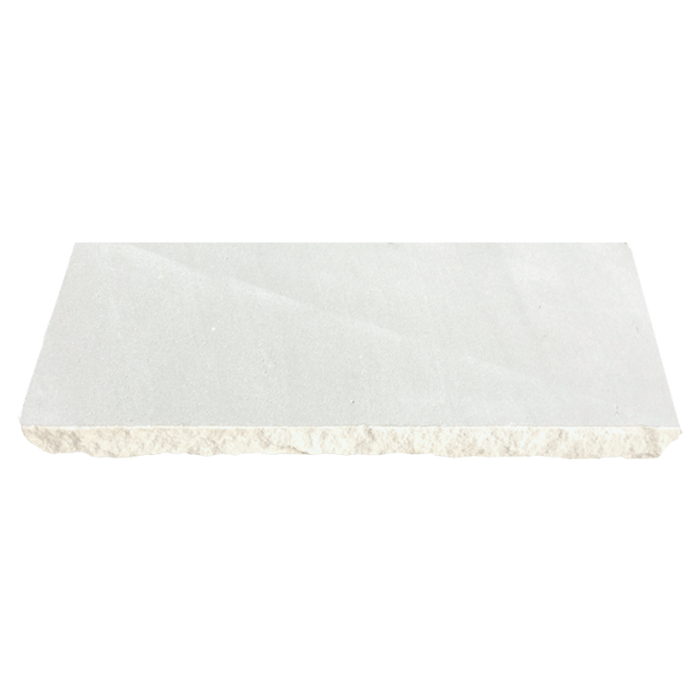 Vintage White Sandblasted Sandstone Wall Cap - 12" x 24" x +/- 1 1/4"