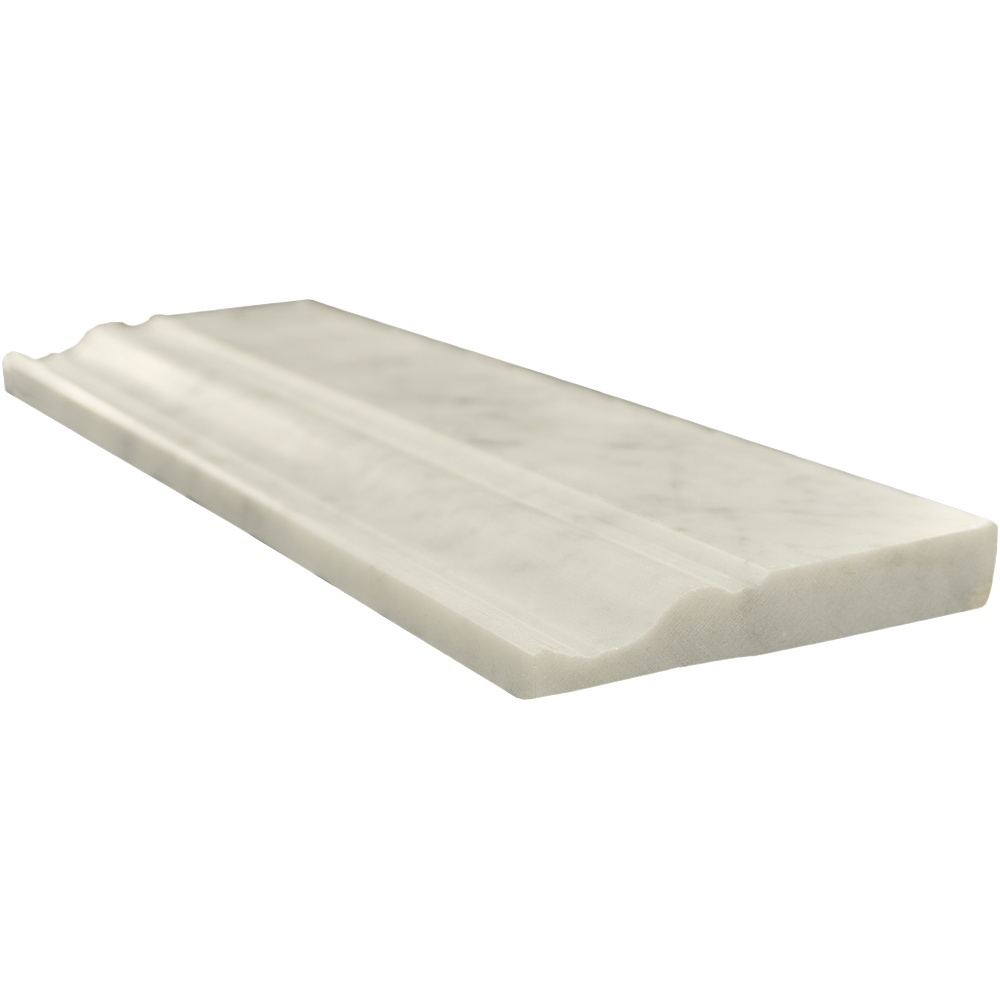 White Carrara Marble Baseboard - 4" x 12" Polished