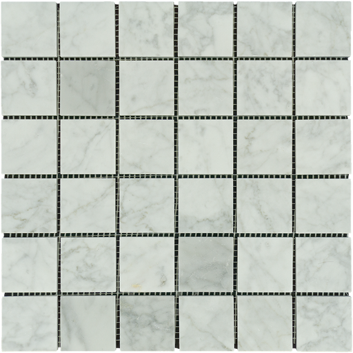 White Carrara Marble Mosaic - 2" x 2" Polished