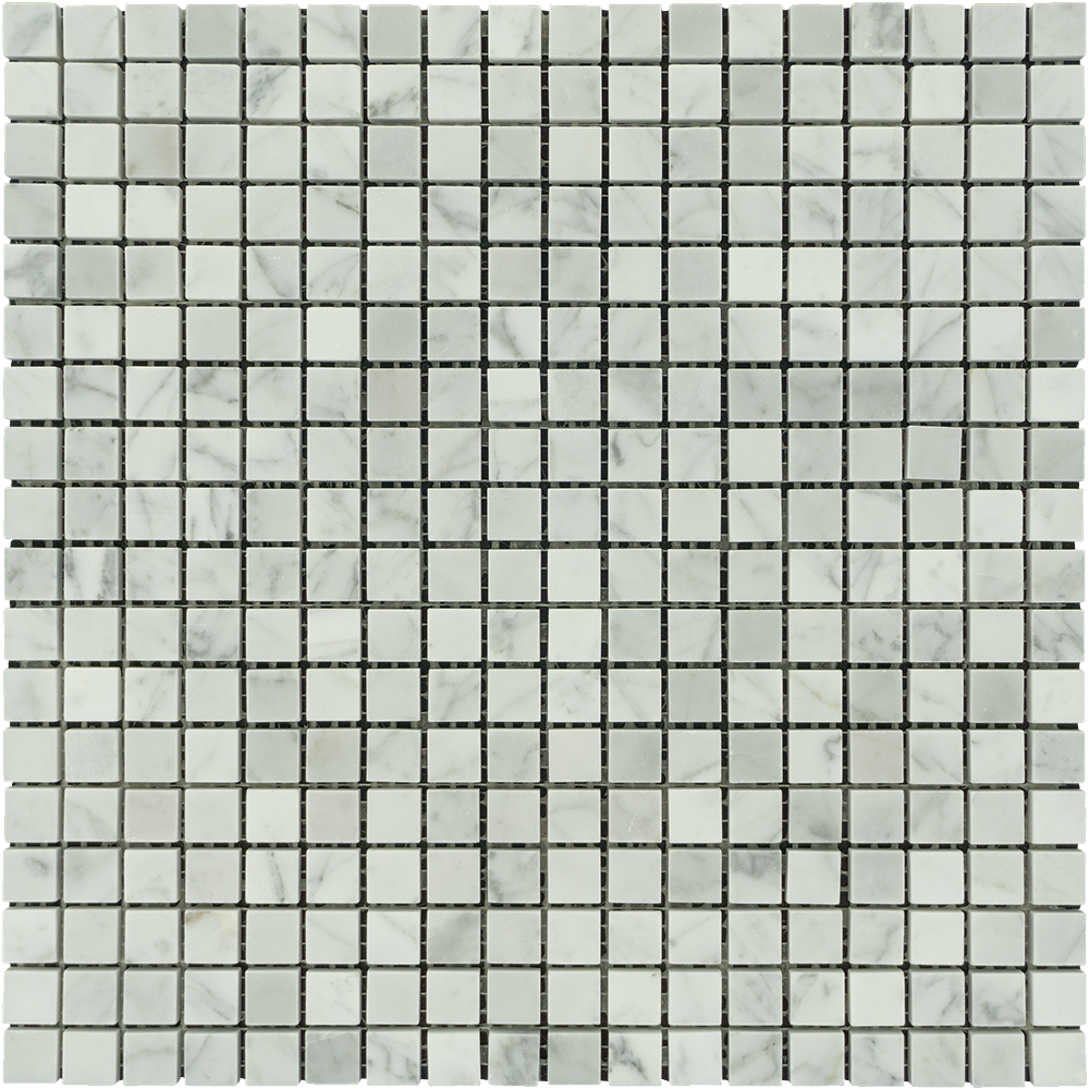 White Carrara Marble Mosaic - 5/8" x 5/8" Polished