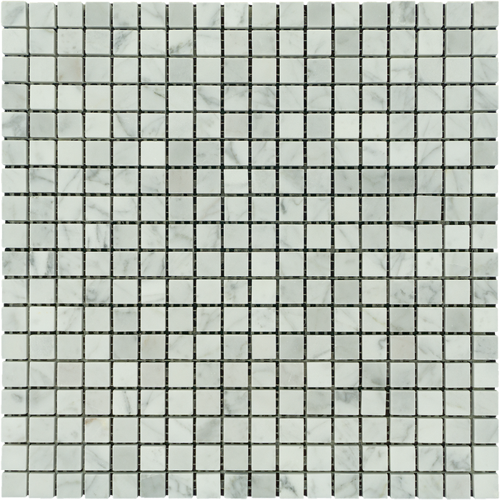 White Carrara Marble Mosaic - 5/8" x 5/8" Polished