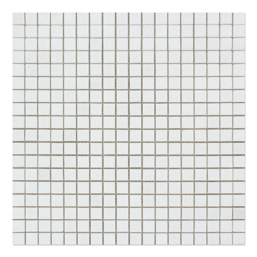 Thassos White Marble Mosaic - 5/8" x 5/8" Honed
