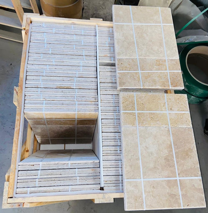 Walnut Travertine Pattern - Chiseled & Brushed