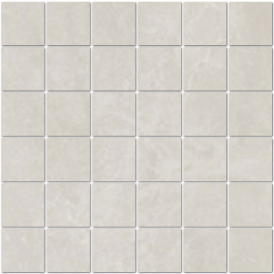 Full Sheet Sample - Berliner Weiss Porcelain Mosaic - 2" x 2" Matte