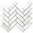 White Carrara Marble Mosaic - 2" x 6" Herringbone Polished