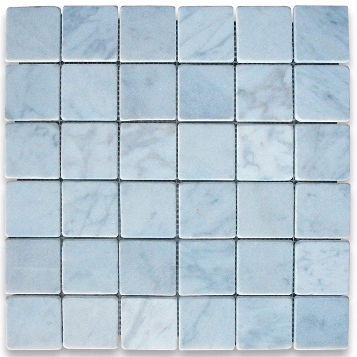 White Carrara Marble Mosaic - 2" x 2" Tumbled