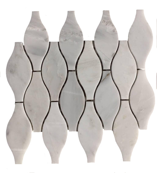 White Carrara Marble Mosaic - 2" x 5" Vase Polished