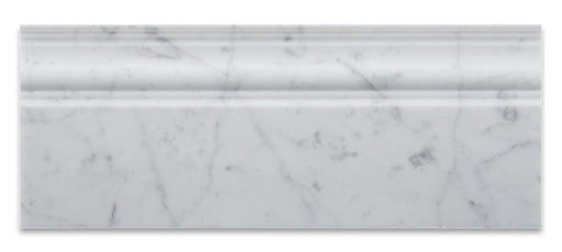 White Carrara Marble Baseboard - 5" x 12" Polished