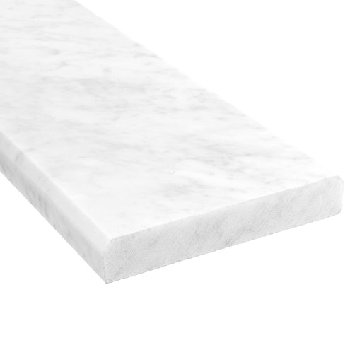White Carrara Marble Threshold - 6" x 36" Double Bevel Polished