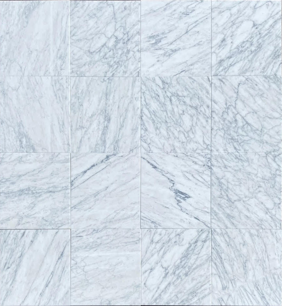 Full Tile Sample - White Carrara C Marble Tile - 12" x 12" x 3/8" Honed