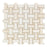White Vein Cut Onyx Mosaic - Basket Weave with White Onyx Dots Polished