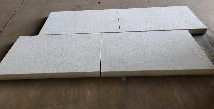 White Quartzite Slow C Coping - 14" x 24" Flamed