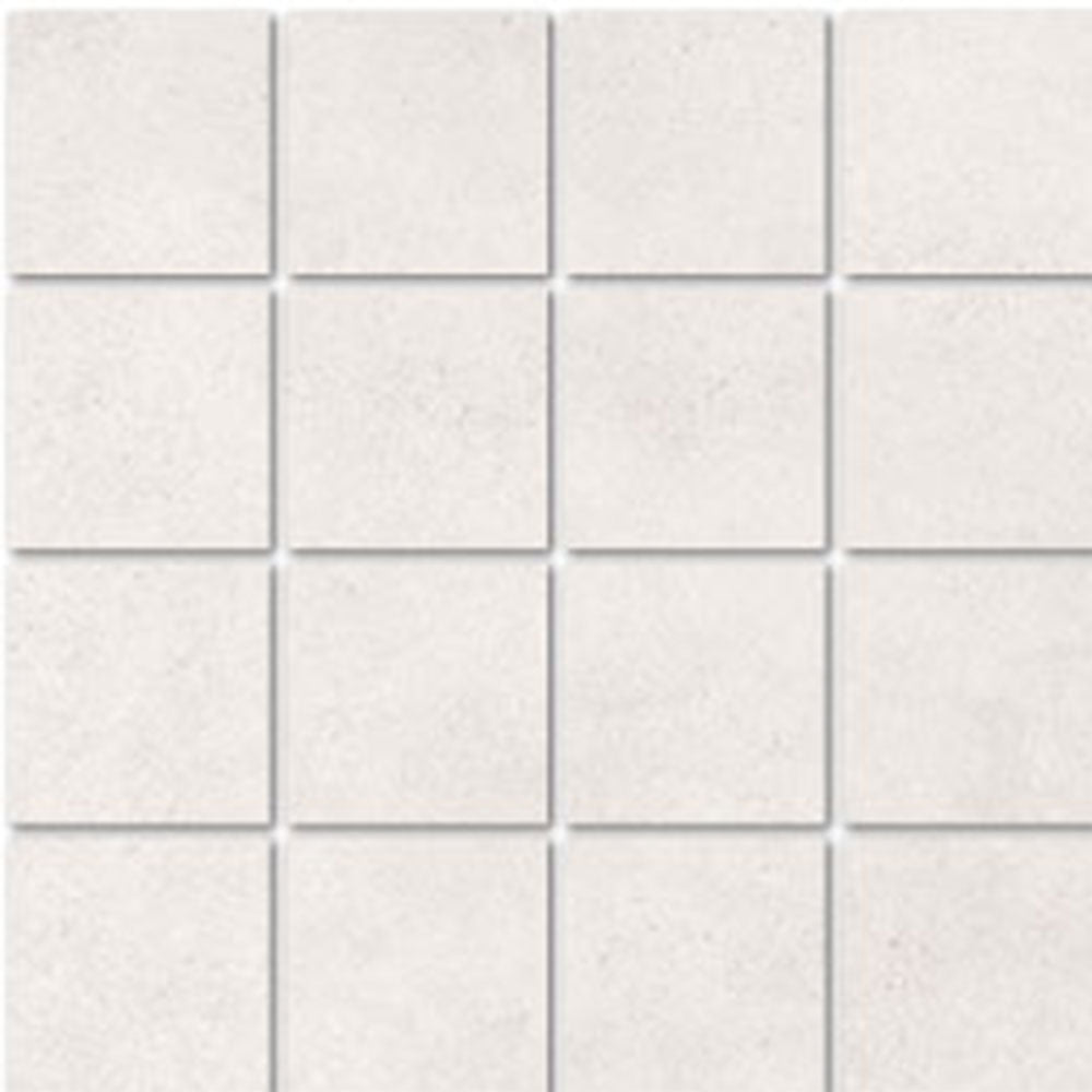 Full Sheet Sample - Boston White Porcelain Mosaic - 3" x 3" Matte