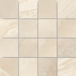 Full Sheet Sample - Nairobi White Porcelain Mosaic - 3" x 3" Matte