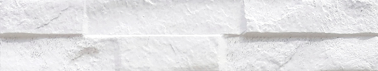 Full Ledger Sample - Rock White Porcelain Ledgestone - 3" x 15" Matte