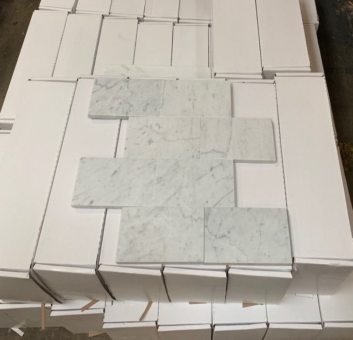 White Carrara Marble Tile Honed