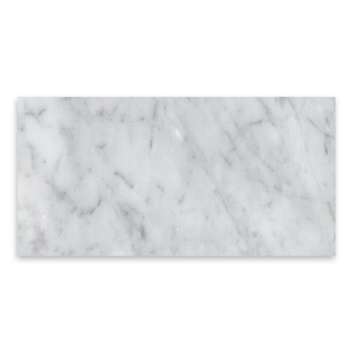 Full Tile Sample - White Carrara Marble Tile - 4" x 8" x 3/8" Polished