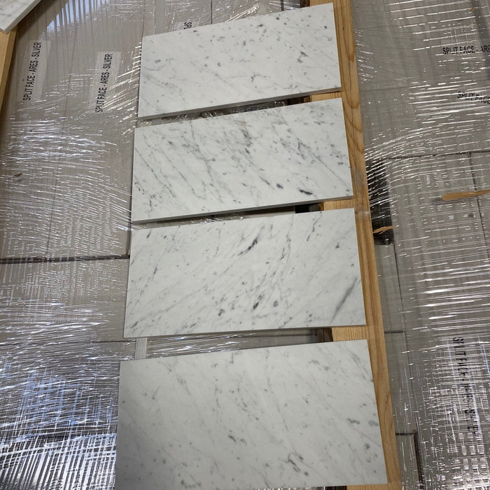 White Carrara Polished Marble Tile - 6" x 12" x 3/8"
