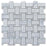 White Carrara Marble Mosaic - Basket Weave with White Dots