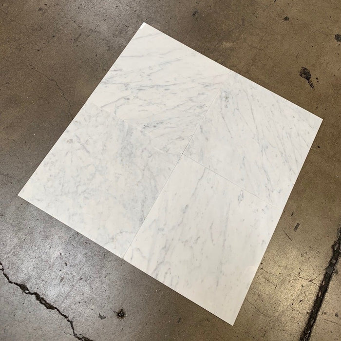 White Carrara Marble Tile - 24" x 24" x 3/8" Polished 