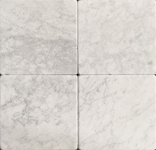 Full Tile Sample - White Carrara Marble Tile - 6" x 6" x 3/8" Tumbled