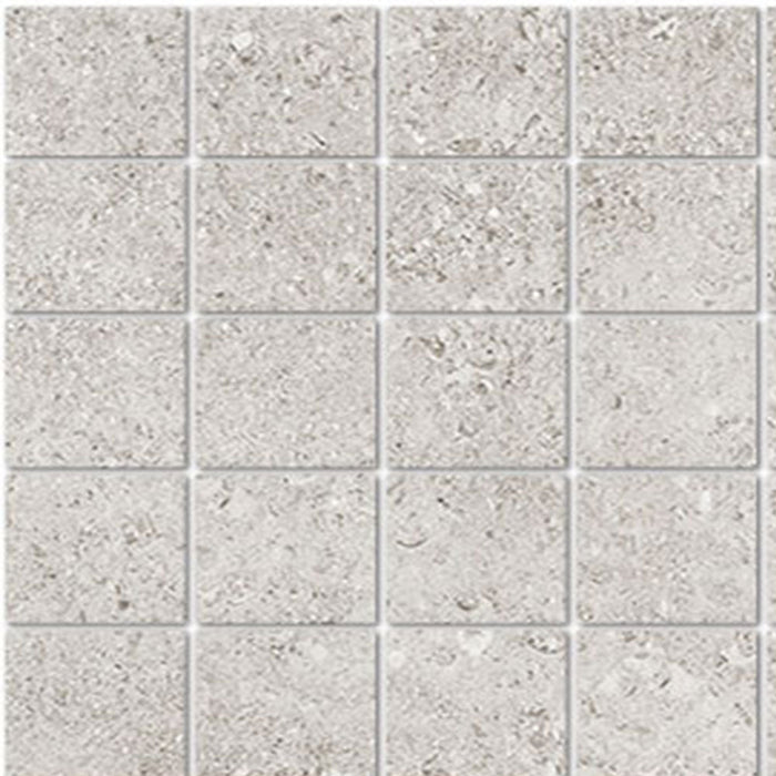 Full Sheet Sample - Shellstone White Porcelain Mosaic - 3" x 3" Matte