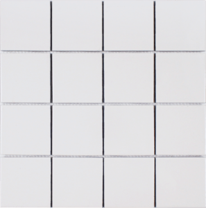 Full Sheet Sample - Gallery White Porcelain Mosaic - 2" x 2" Matte