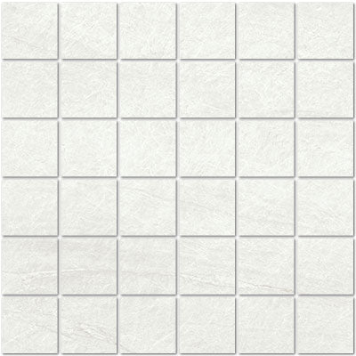 Full Sheet Sample - Taj Mahal White Porcelain Mosaic - 2" x 2" Matte