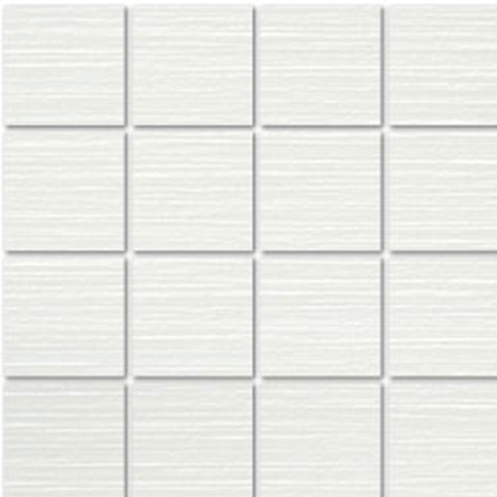 Full Sheet Sample - Shui White Ceramic Mosaic - 3" x 3" Matte & Satin