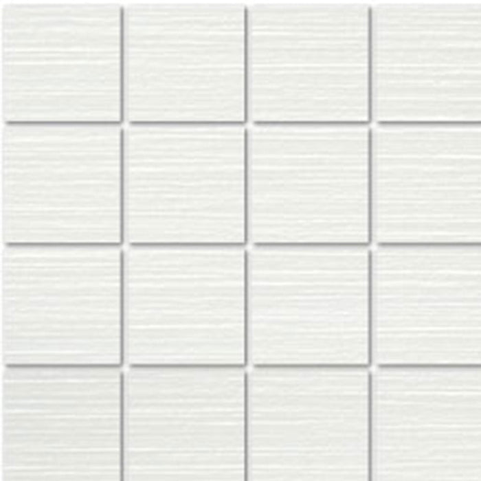 Full Sheet Sample - Shui White Ceramic Mosaic - 3" x 3" Matte & Satin