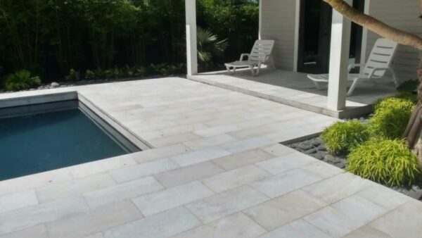 Full Tile Sample - White Quartzite Tile - 16" x 24" x 5/8" Flamed