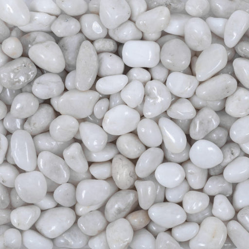 White Small Ultra Polished Marble Loose Pebble - Random Sizes
