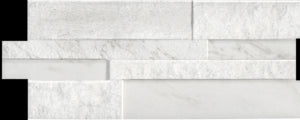 Full Ledger Sample - Marmi White Porcelain Ledgestone - 6.25" x 15.75" Textured