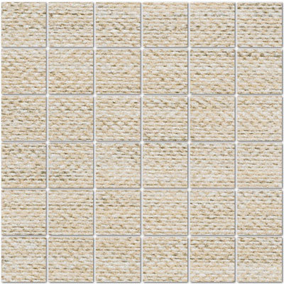 Full Sheet Sample - Craft Yarn Porcelain Mosaic - 2" x 2" Matte & Textured