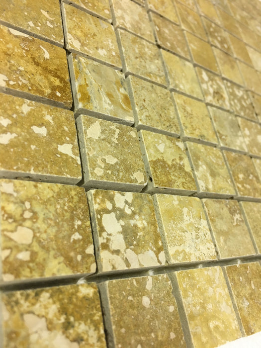 Polished Golden Sienna Travertine Mosaic - 1" x 1"