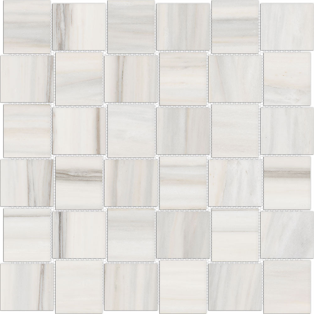 Full Sheet Sample - Mayfair Zebrino Grigio Basket Weave Porcelain Mosaic - 2" x 2" Matte